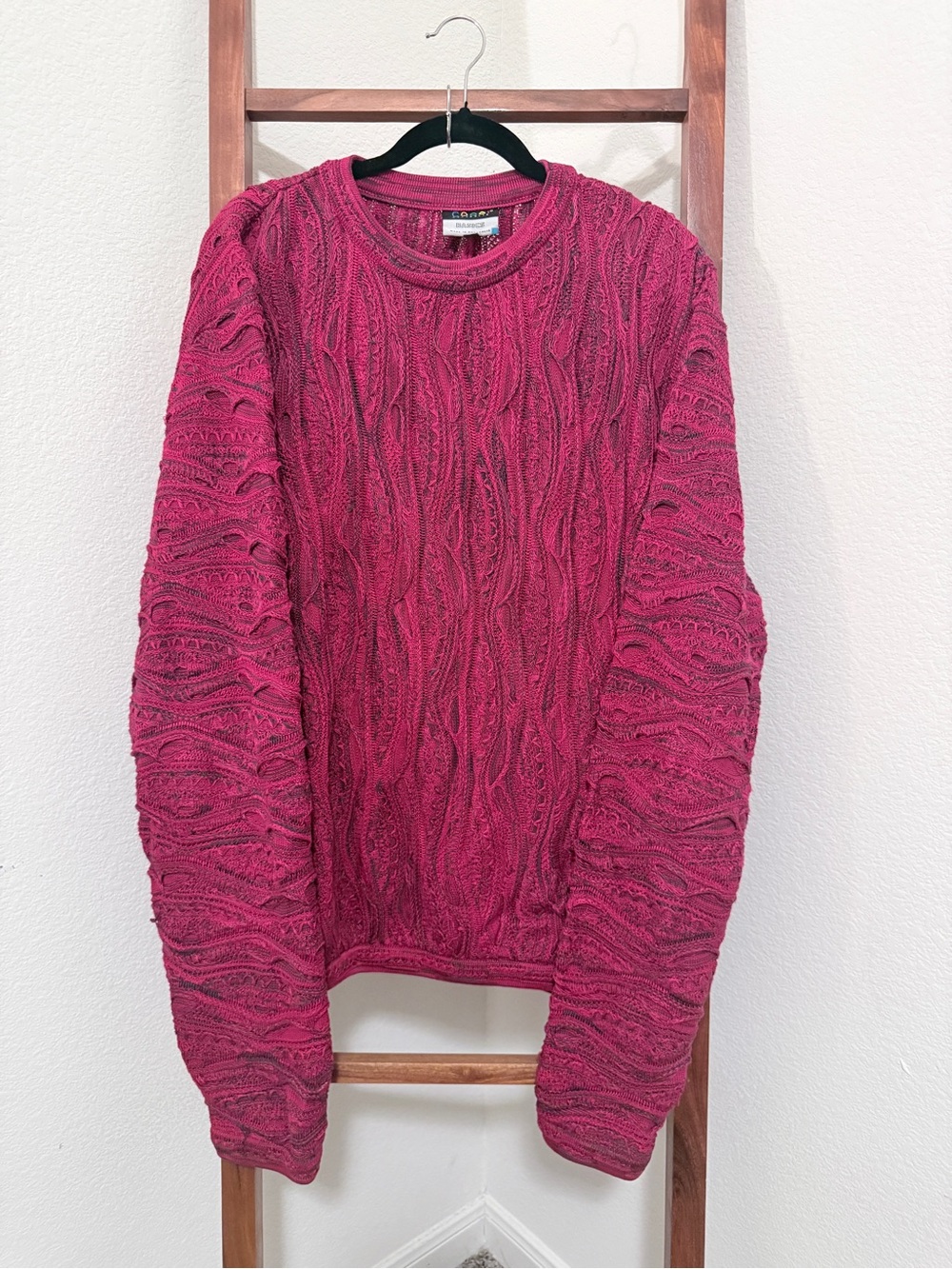 Authentic Vintage COOGI Basics Monochromatic 3D Knit Crewneck Sweater Size XL